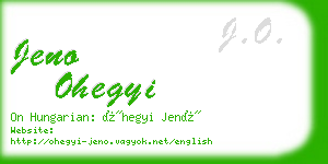 jeno ohegyi business card